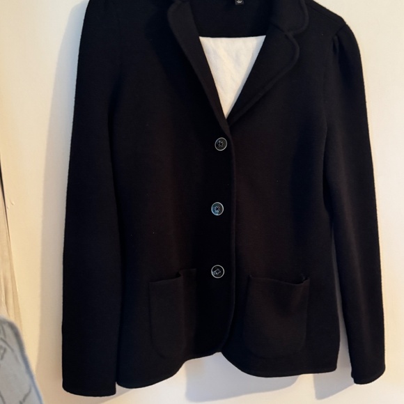 Talbots 100% merino wool black cardigan jacket sweater new size s petite women's - Picture 3 of 10